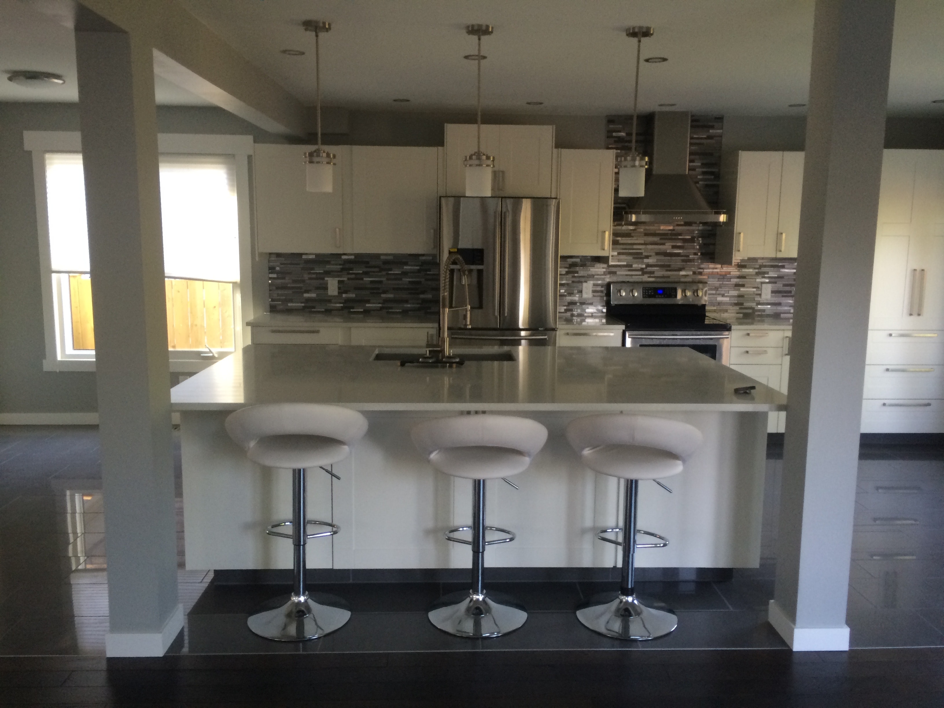 Completed contemporary bathroom renovation